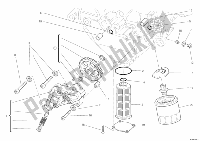 Alle onderdelen voor de Filters En Oliepomp van de Ducati Diavel Carbon Brasil 1200 2012